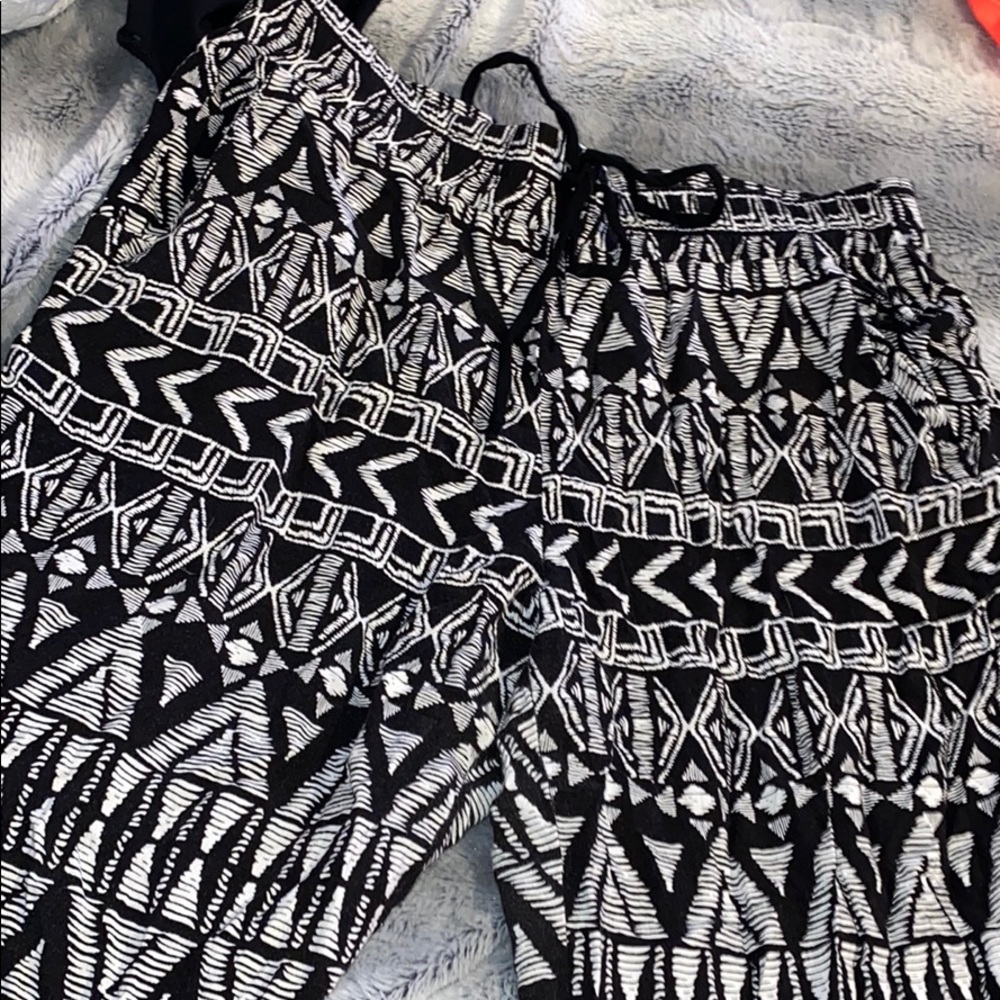Black & white tribal joggers